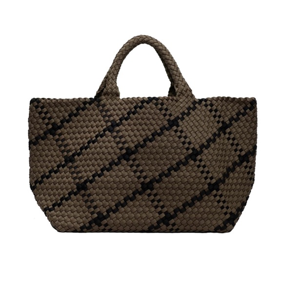Naghedi Handbags - Naghedi St Barth’s Large Tote- Brown/ Black Plaid